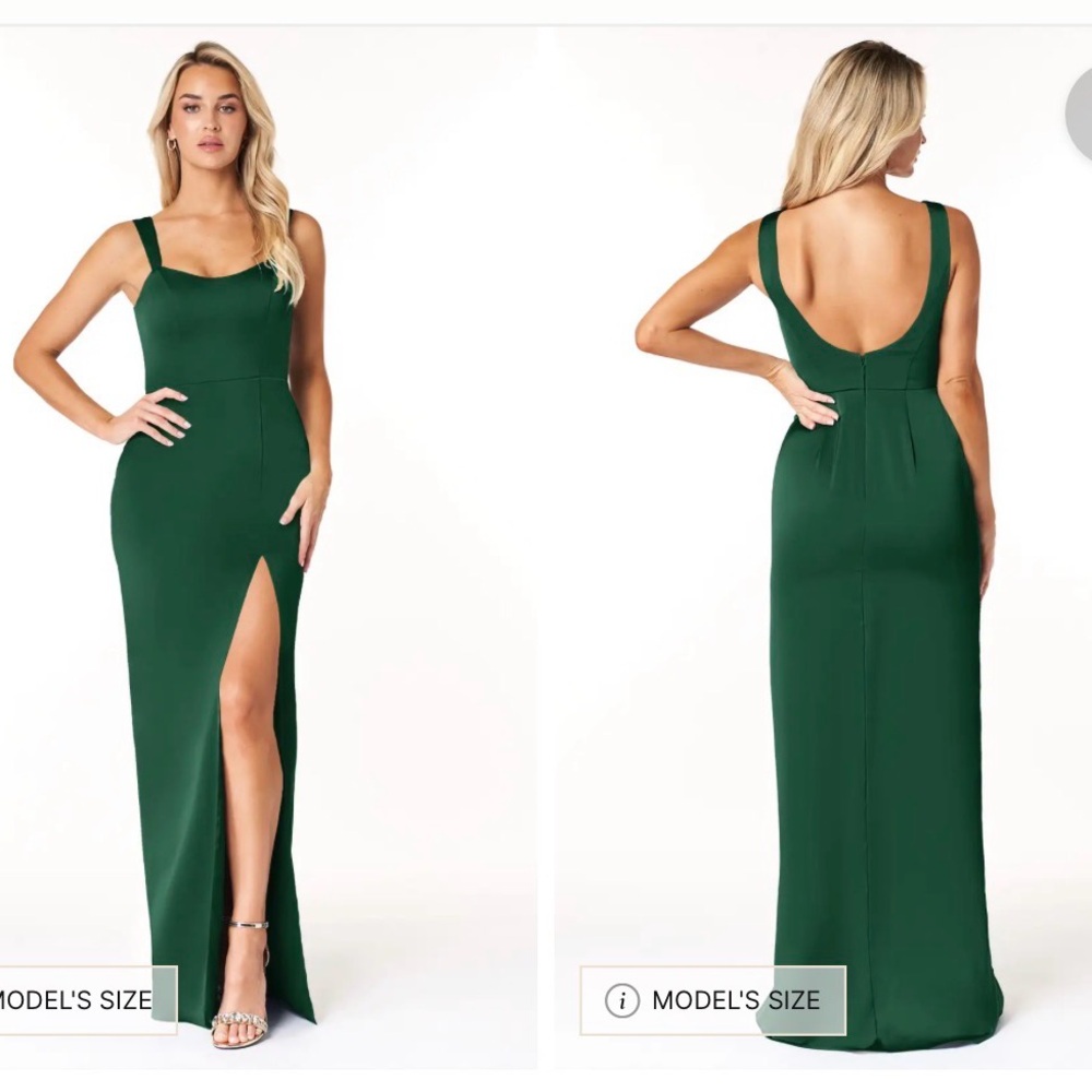 Azazie Elegant Green Sleeveless Dress